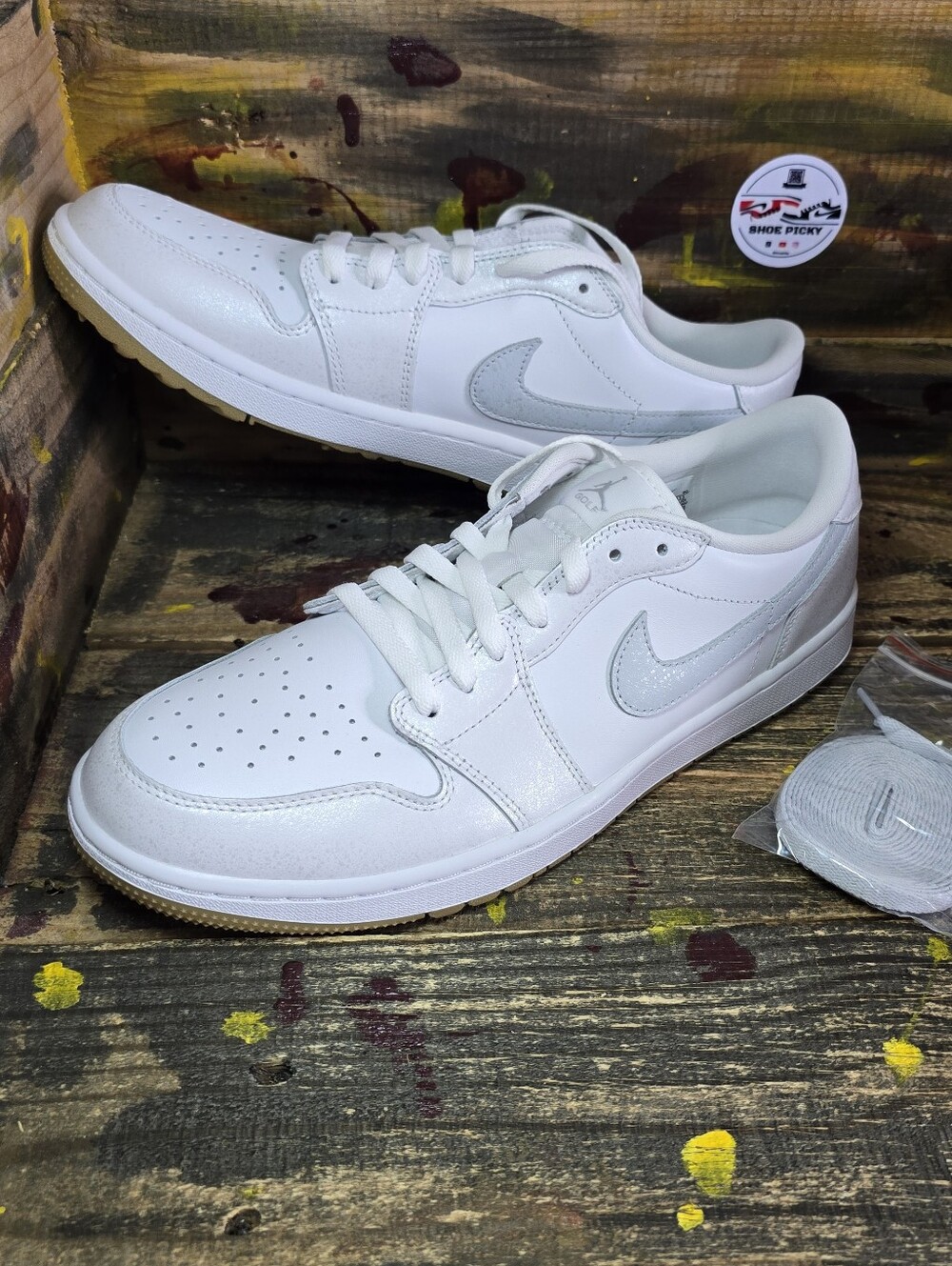 New Mens Nike Air Jordan 1 Low G Spikeless Golf DD9315-111 White Gum Sz 10.5, 12
